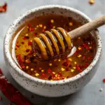 Hot honey sauce with chili flakes and honey