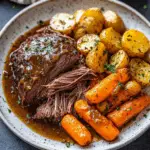 Classic slow cooker pot roast with carrots and potatoes