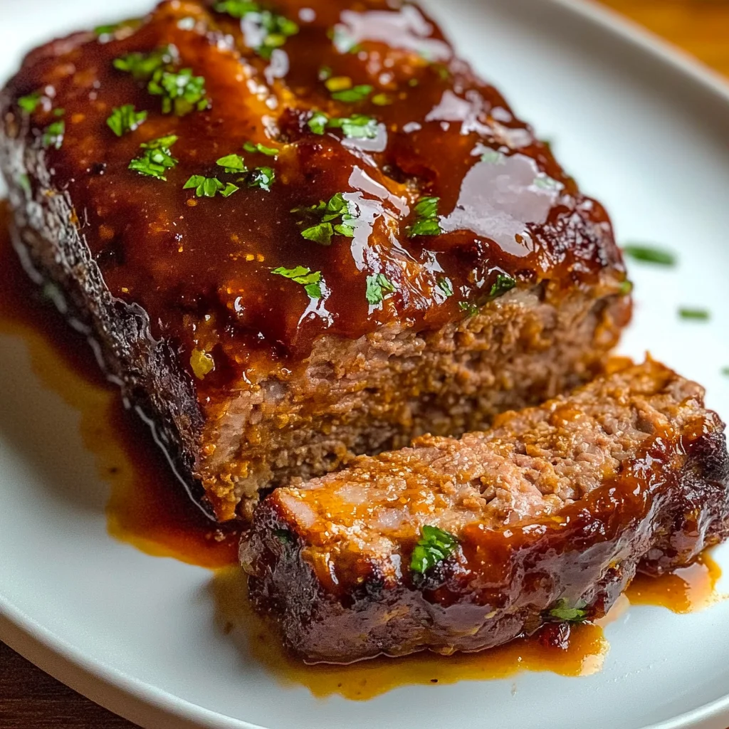 Air Fryer Meatloaf with Glazed Topping