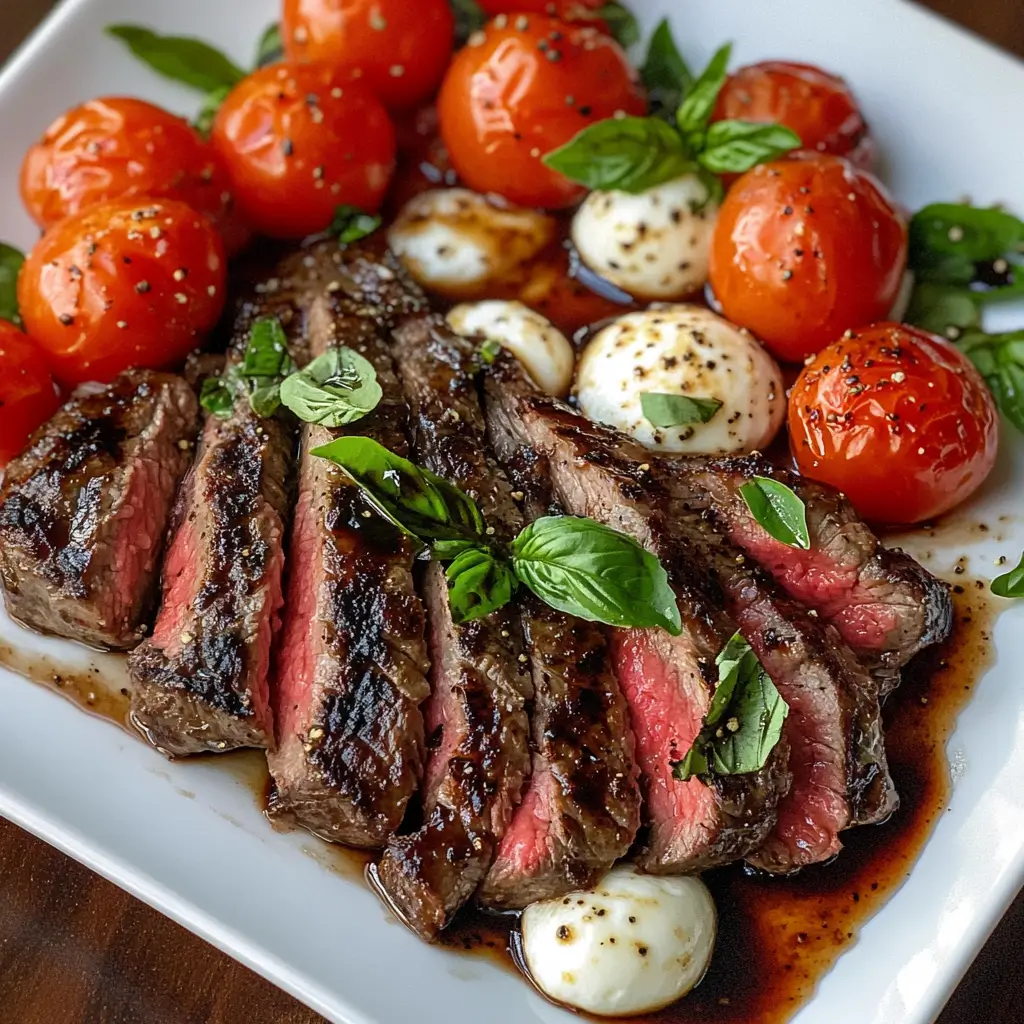 Balsamic Caprese Grilled Flank Steak