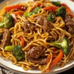 Homemade Beef lo mein