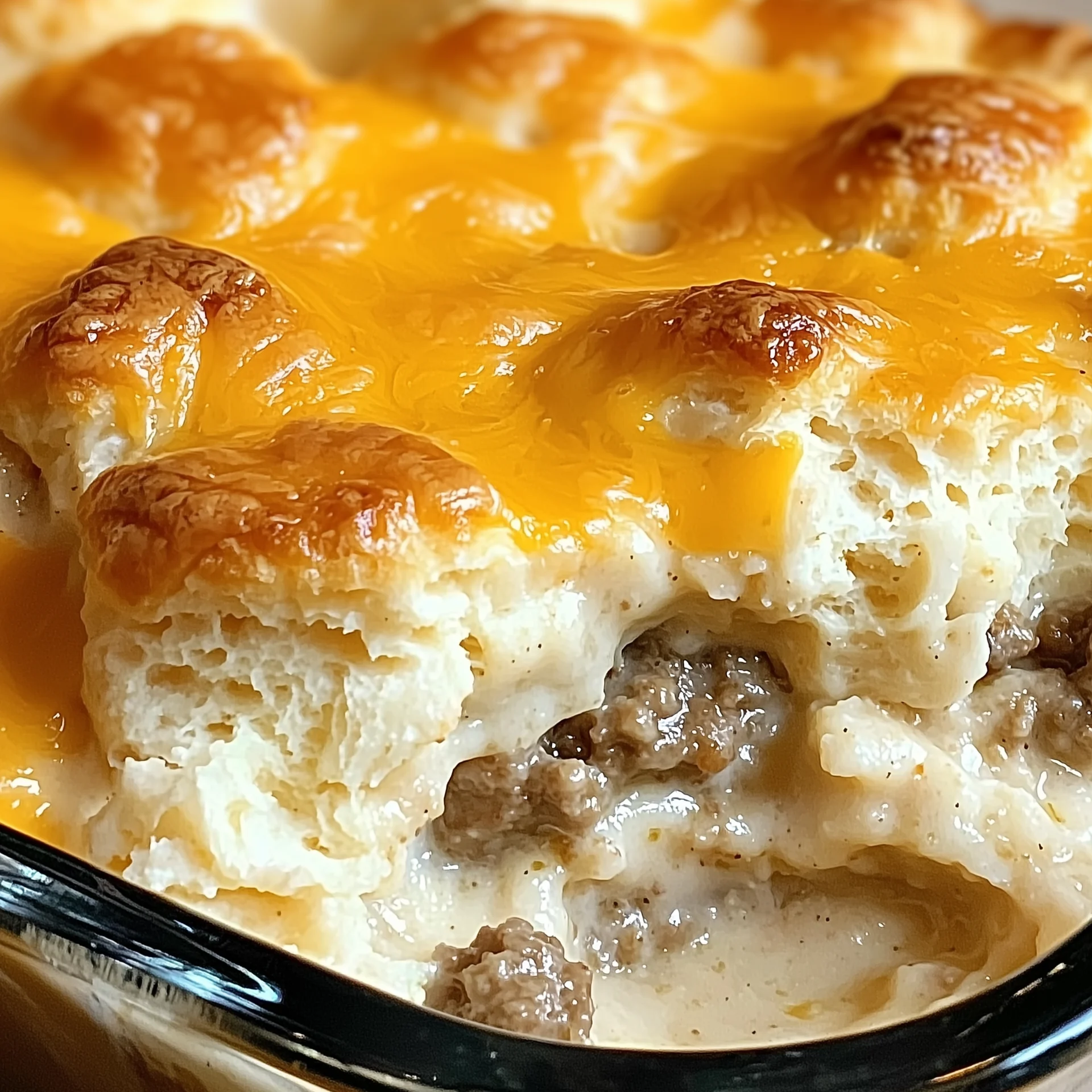 Biscuits & Gravy Hashbrown Casserole