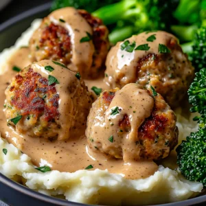 Chicken Meatballs with Creamy Dijon Sauce
