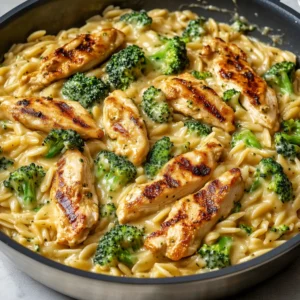 Creamy Chicken Orzo with Broccoli