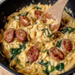 Creamy Orzo and Sausage Skillet