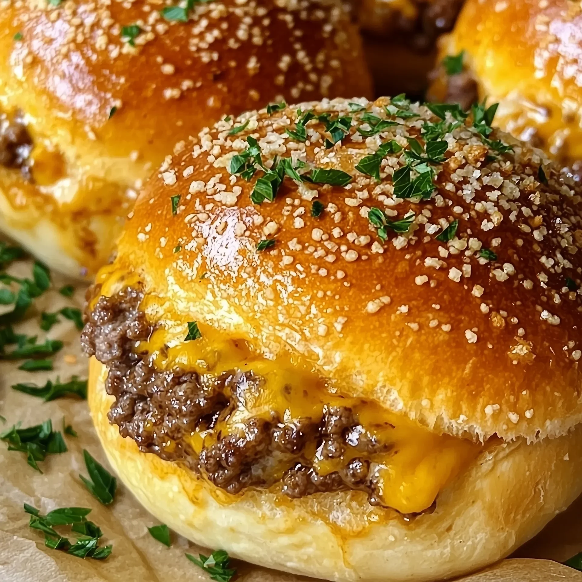 Garlic Parmesan Cheeseburger Bombs