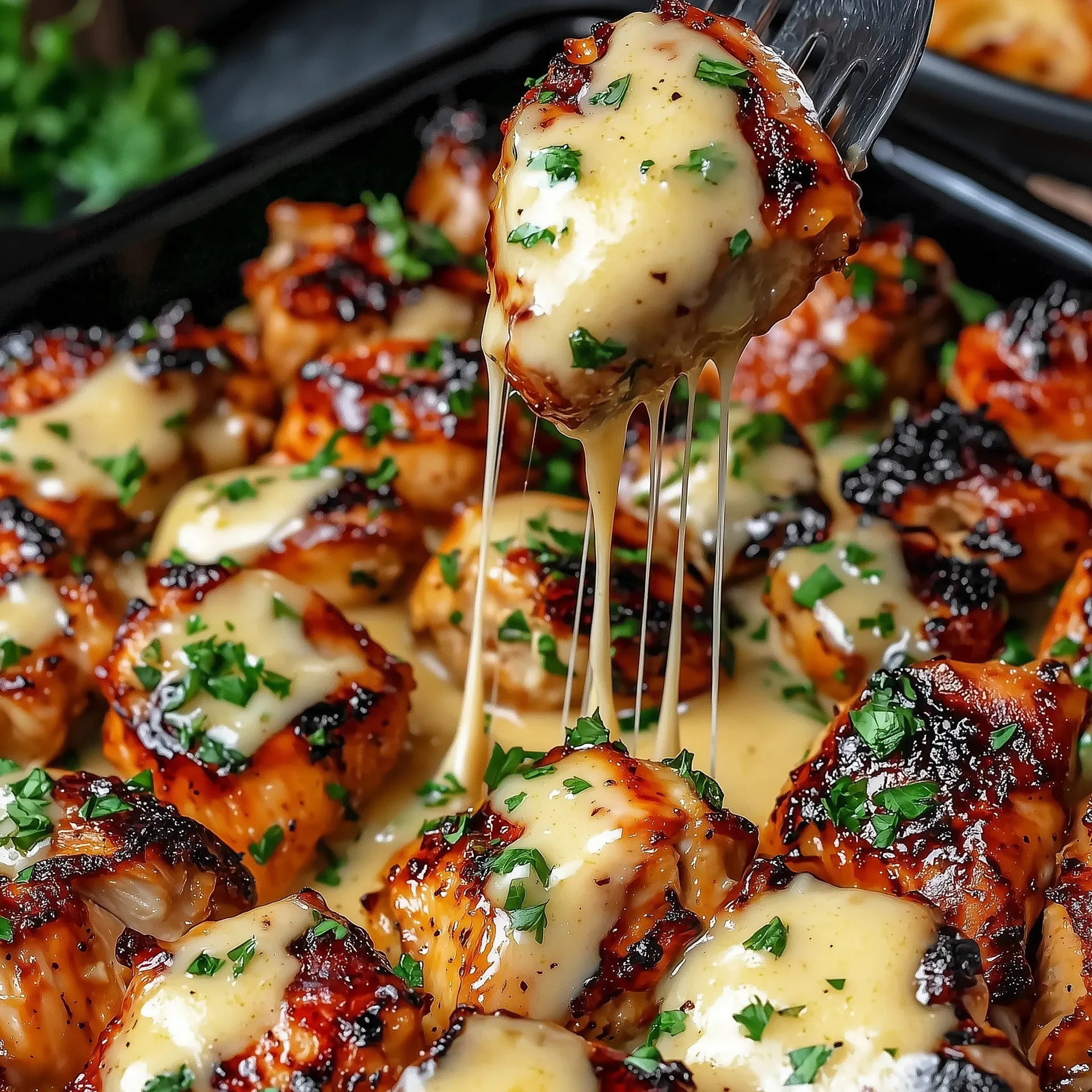 Grilled Chicken Bites with Creamy Garlic Sauce