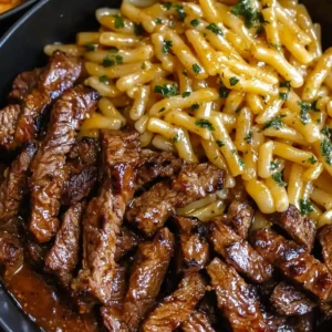 One-Pot Smoky Honey BBQ Steak Pasta