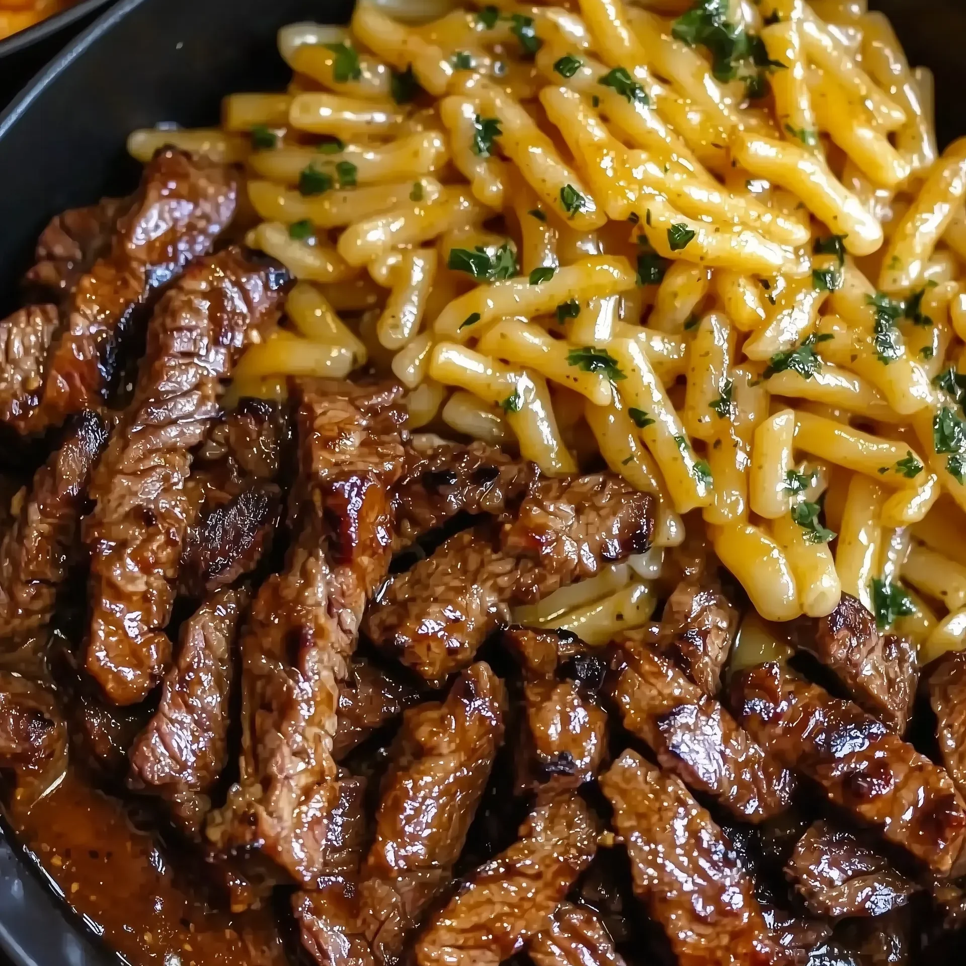 One-Pot Smoky Honey BBQ Steak Pasta