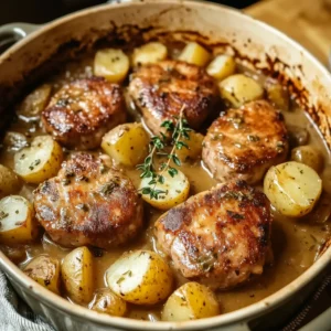 Smothered Pork Chops with Potatoes