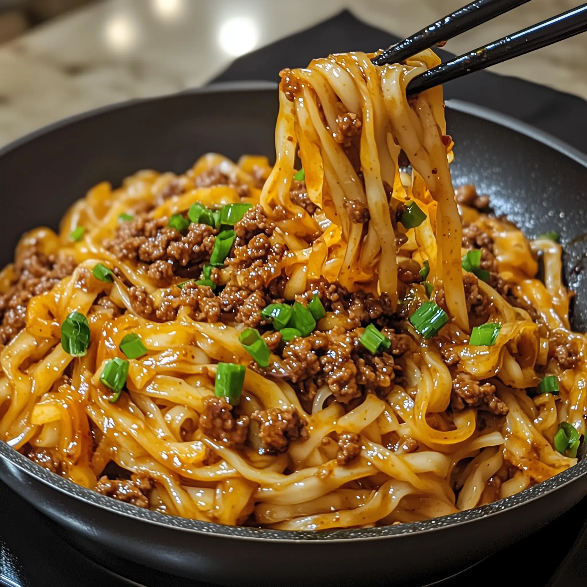 Spicy Garlic Beef Noodles