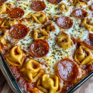 Tortellini Pepperoni Pizza Casserole