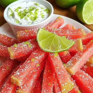 Watermelon Fries with Coconut Lime Dip
