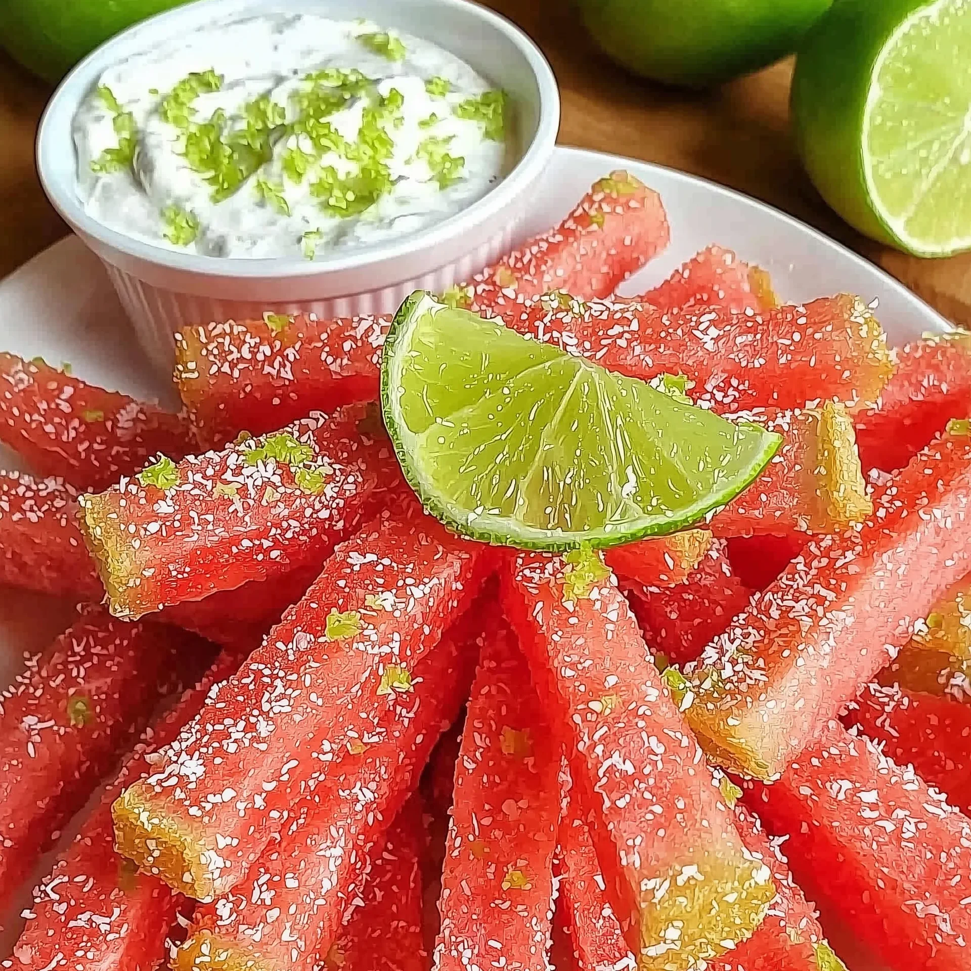 Watermelon Fries with Coconut Lime Dip