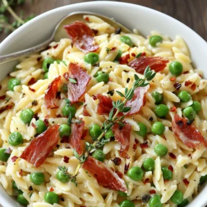 Creamy Orzo with Peas and Prosciutto