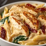 Creamy Tuscan Chicken Pasta Skillet