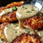 Parmesan Crusted Chicken with Creamy Garlic Sauce