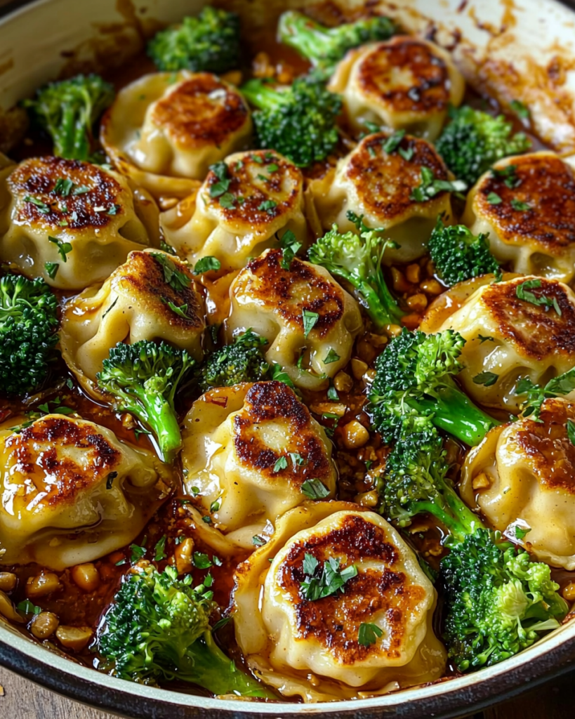 Oven Baked Dumplings with Peanut Sauce (Easy 30-Minute Dinner)